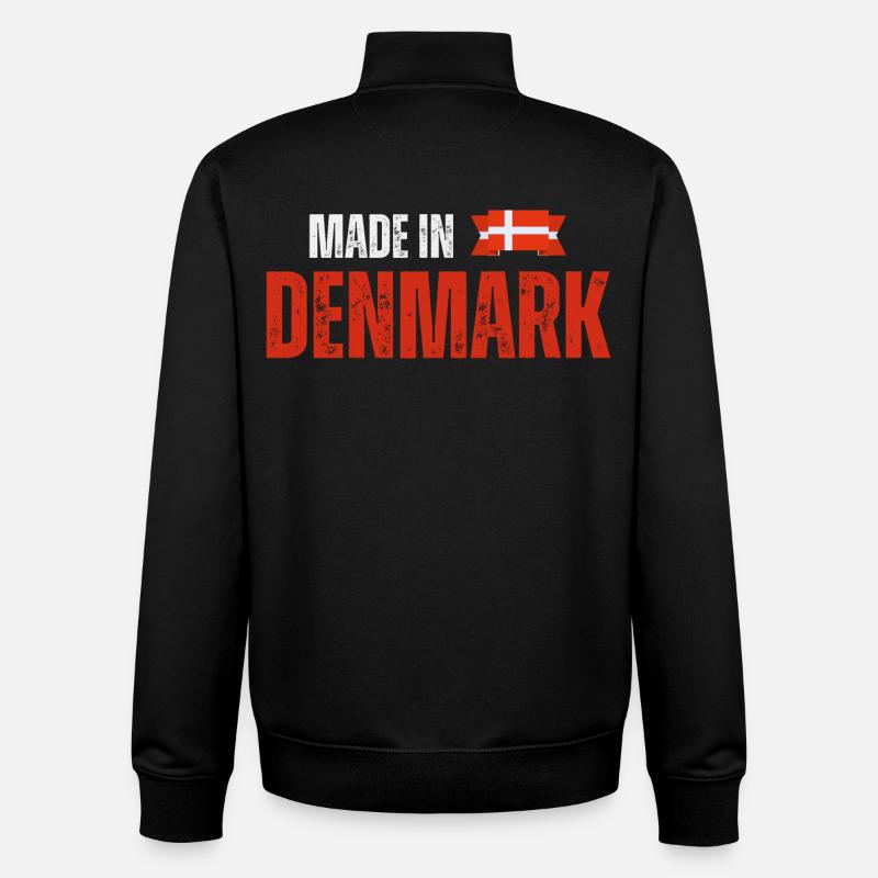 Made in Denmark, Danish pride - Unisex Organic Zip Sweatshirt by Stanley/Stella - black