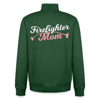 Maman pompiers - Sweat zippé unisexe en coton bio Stanley/Stella - vert bouteille - Dos - AI Model Male 185 dark (185cm)