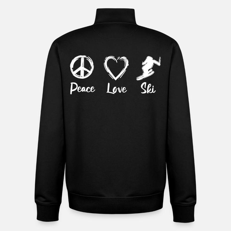 Peace Love Ski - Unisex Organic Zip Sweatshirt von Stanley/Stella - Schwarz