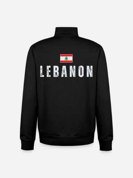 Fier drapeau libanais du Liban - Sweat zippé unisexe en coton bio Stanley/Stella - noir