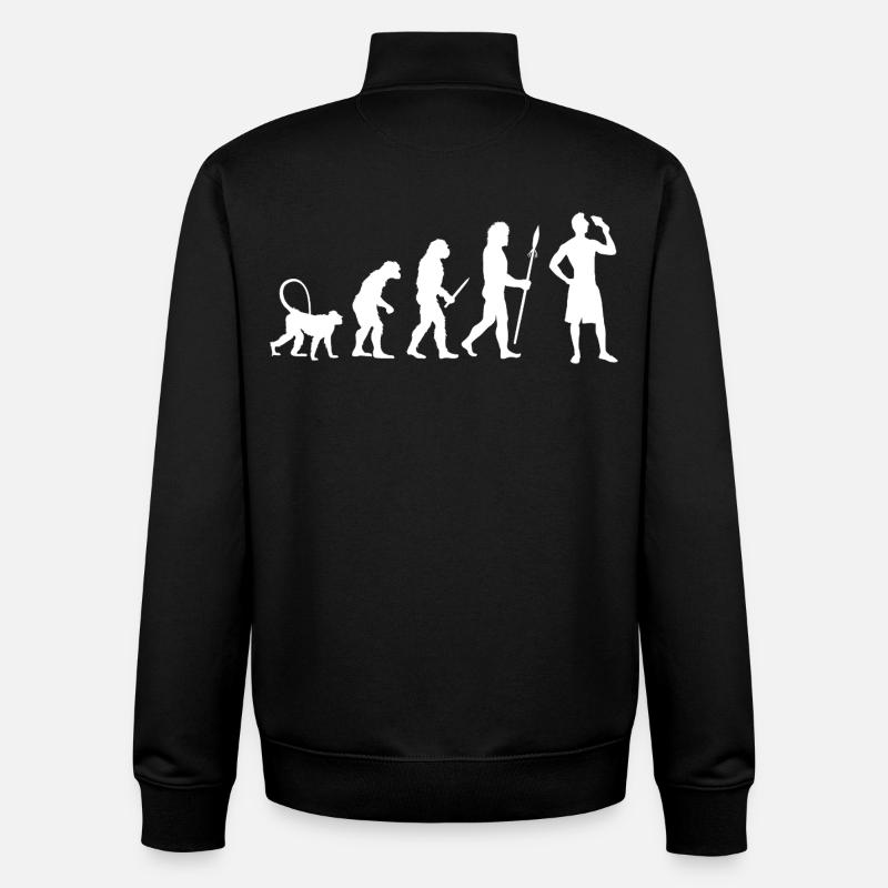Évolution de la crème glacée - Sweat zippé unisexe en coton bio Stanley/Stella - noir