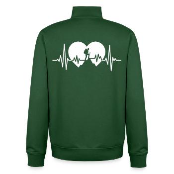 Chemise de randonnée – Heartbeat Mountaineer Design - Sweat zippé unisexe en coton bio Stanley/Stella - vert bouteille - Dos - AI Model Male 185 dark (185cm)
