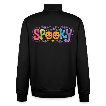 Effrayant Halloween Lettres de couleur - Sweat zippé unisexe en coton bio Stanley/Stella - noir - Dos - AI Model Male 185 light (185cm)