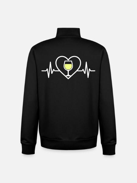 White Wine Heart - Unisex Organic Zip Sweatshirt by Stanley/Stella - black