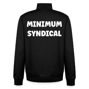 Gewerkschaftsminimum - Unisex Organic Zip Sweatshirt von Stanley/Stella - Schwarz - Hinten - AI Model Male 185 light (185cm)