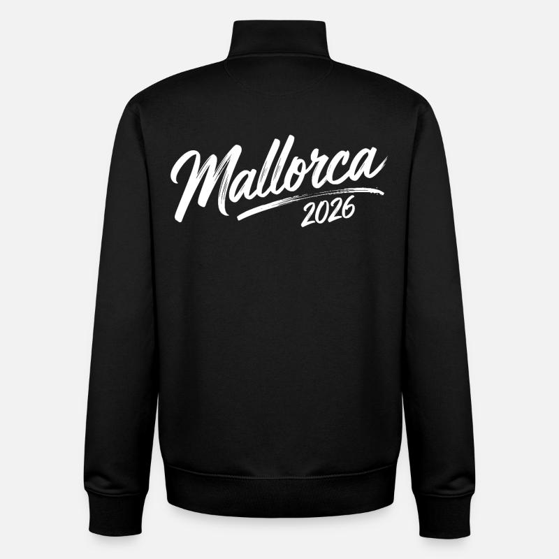 Majorque 2026 - Sweat zippé unisexe en coton bio Stanley/Stella - noir
