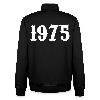 1975 - Unisex Organic Zip Sweatshirt von Stanley/Stella - Schwarz - Hinten - AI Model Male 185 light (185cm)
