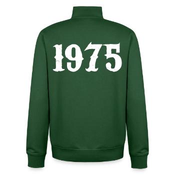 1975 - Unisex Organic Zip Sweatshirt by Stanley/Stella - bottle green - Back - AI Model Male 185 dark (185cm)