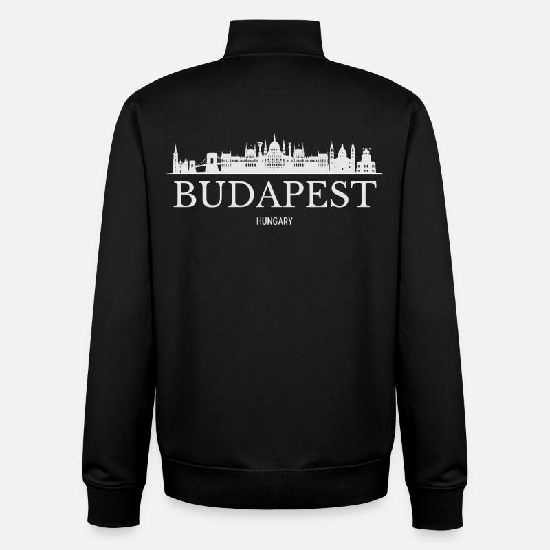 Budapester Skyline, Budapest, Ungarn - Unisex Organic Zip Sweatshirt von Stanley/Stella - Schwarz