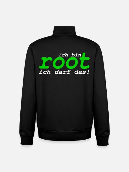 Ich bin root ich darf das - Unisex Organic Zip Sweatshirt von Stanley/Stella - Schwarz