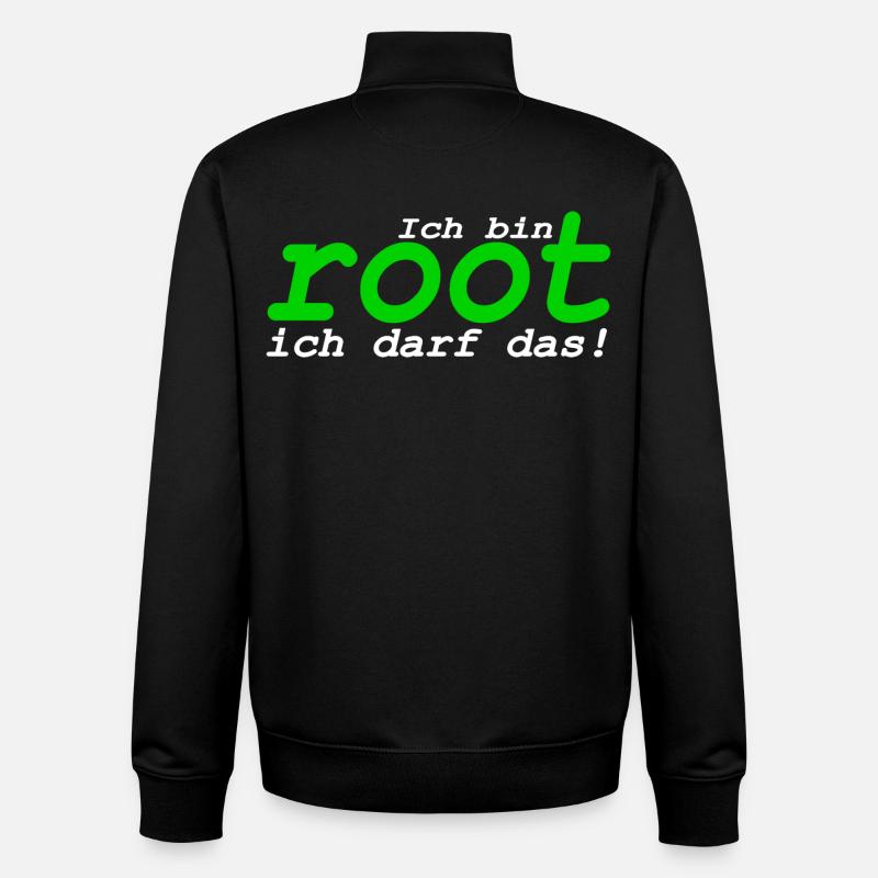 Ich bin root ich darf das - Unisex Organic Zip Sweatshirt von Stanley/Stella - Schwarz