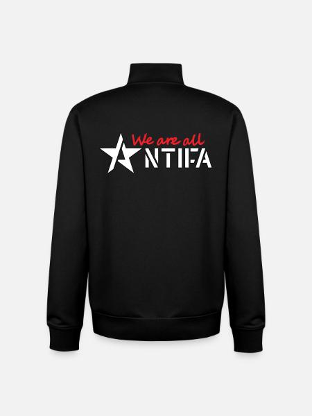 We are all ANTIFA - Unisex Organic Zip Sweatshirt by Stanley/Stella - black