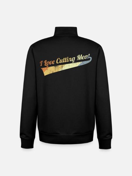 I love to cut meat - Unisex Organic Zip Sweatshirt by Stanley/Stella - black