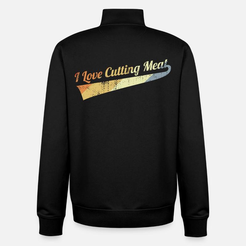 J’adore couper la viande - Sweat zippé unisexe en coton bio Stanley/Stella - noir