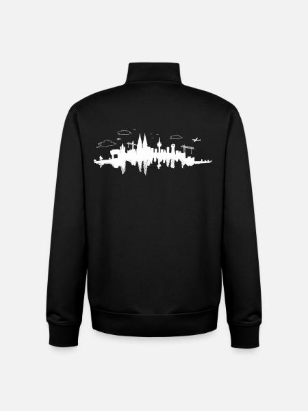 Skyline of Cologne - Unisex Organic Zip Sweatshirt by Stanley/Stella - black