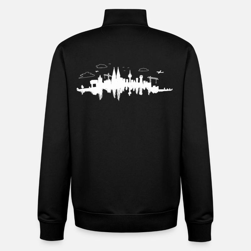 Skyline von Köln - Unisex Organic Zip Sweatshirt von Stanley/Stella - Schwarz