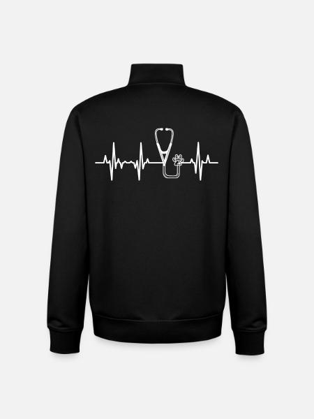 Stethoscope Heartbeat - Unisex Organic Zip Sweatshirt by Stanley/Stella - black