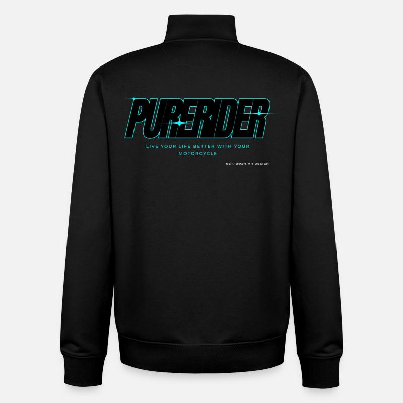 Neon Purerider x MR DESIGN - Sweat zippé unisexe en coton bio Stanley/Stella - noir