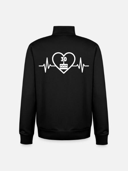 30th Birthday Heart Cake - Unisex Organic Zip Sweatshirt by Stanley/Stella - black