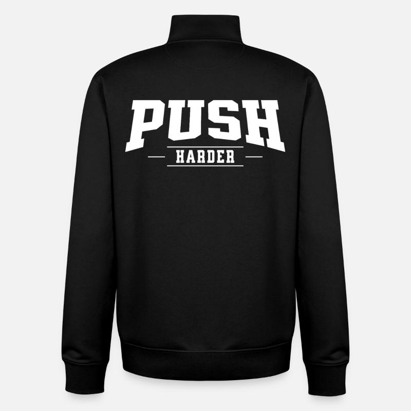 Poussez plus fort - Sweat zippé unisexe en coton bio Stanley/Stella - noir