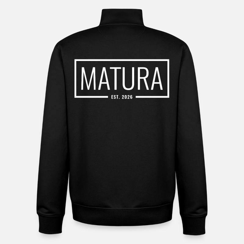 Matura Est. 2026 - Sweat zippé unisexe en coton bio Stanley/Stella - noir