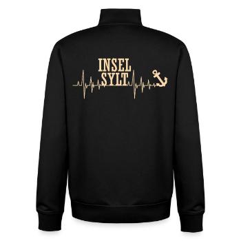 North Sea, Sylt Island, Wadden Sea, Fun - Unisex Organic Zip Sweatshirt by Stanley/Stella - black - Back - AI Model Male 185 light (185cm)