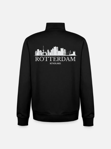 Rotterdam Skyline, Rotterdam Netherlands - Unisex Organic Zip Sweatshirt by Stanley/Stella - black