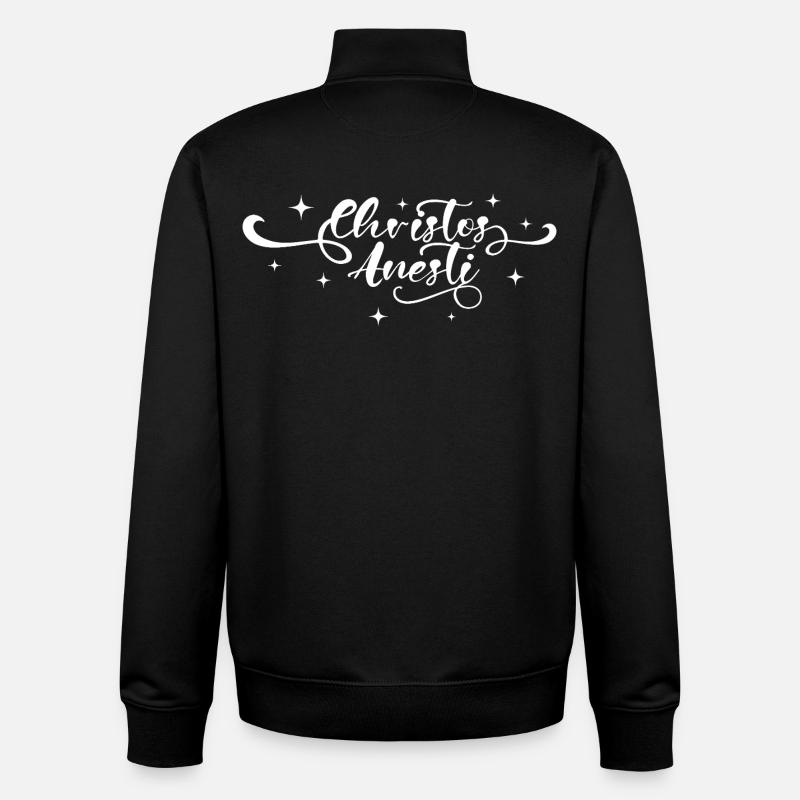 Christos Anesti Pascha Orthodox Easter - Unisex Organic Zip Sweatshirt by Stanley/Stella - black
