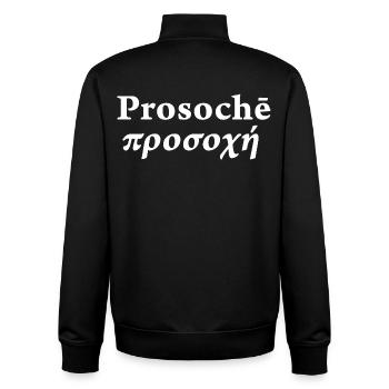 Prosoche Stoicism - Unisex Organic Zip Sweatshirt by Stanley/Stella - black - Back - AI Model Male 185 light (185cm)