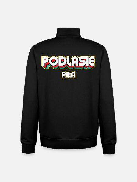 Podlasie Piła. Retro District Name - Unisex Organic Zip Sweatshirt by Stanley/Stella - black