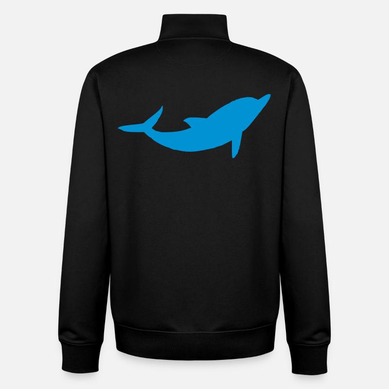 dolphin - Unisex Organic Zip Sweatshirt by Stanley/Stella - black