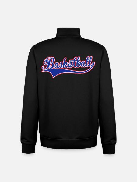 Basketball Swoosh - Sweat zippé unisexe en coton bio Stanley/Stella - noir