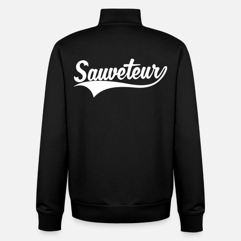Sauveteur - Sweat zippé unisexe en coton bio Stanley/Stella - noir