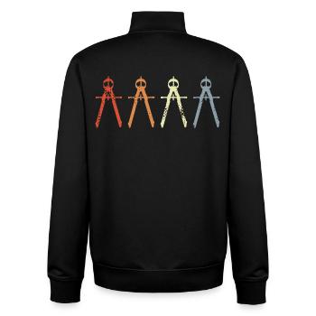 Retro Architekt Zirkel - Unisex Organic Zip Sweatshirt von Stanley/Stella - Schwarz - Hinten - AI Model Male 185 light (185cm)