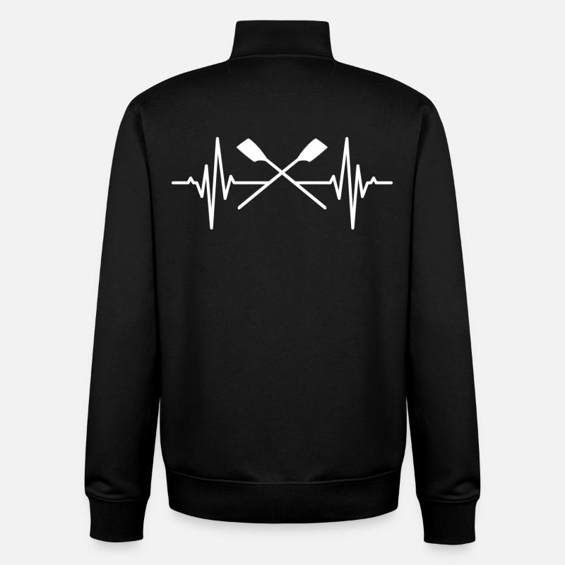 Battement de cœur de l’aviron - Sweat zippé unisexe en coton bio Stanley/Stella - noir
