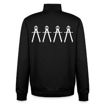 Architekt Zirkel - Unisex Organic Zip Sweatshirt von Stanley/Stella - Schwarz - Hinten - AI Model Male 185 light (185cm)