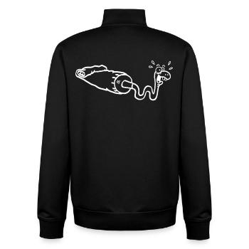 White snake and gouache tube - Unisex Organic Zip Sweatshirt by Stanley/Stella - black - Back - AI Model Male 185 light (185cm)