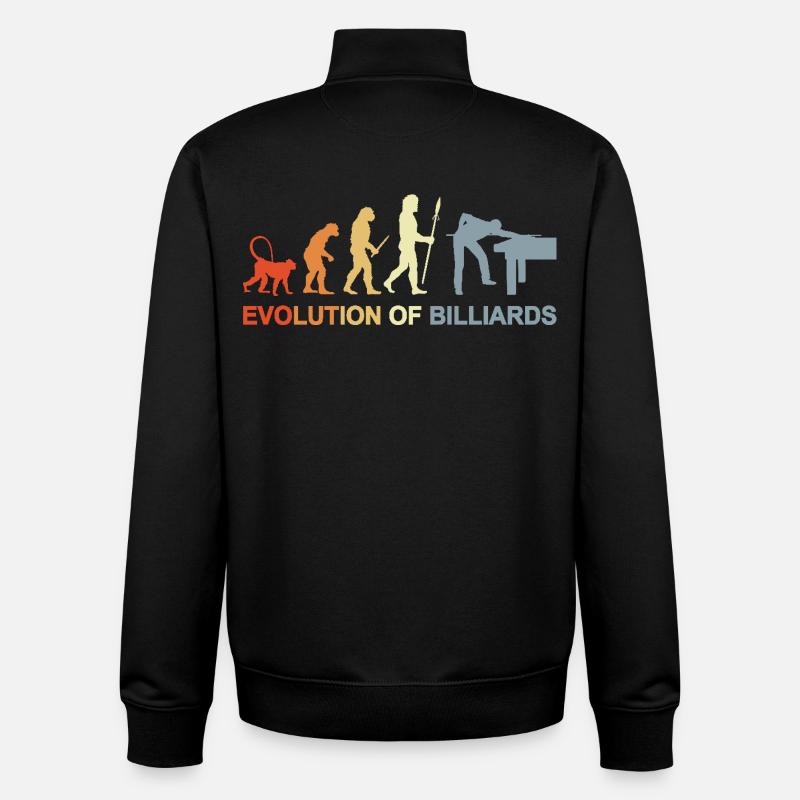 Pool Billiards Evolution - Unisex Organic Zip Sweatshirt by Stanley/Stella - black