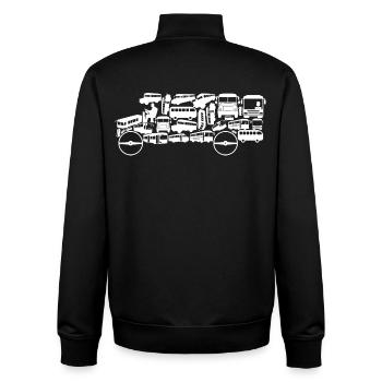 Bus Silhouette - Unisex Organic Zip Sweatshirt von Stanley/Stella - Schwarz - Hinten - AI Model Male 185 light (185cm)