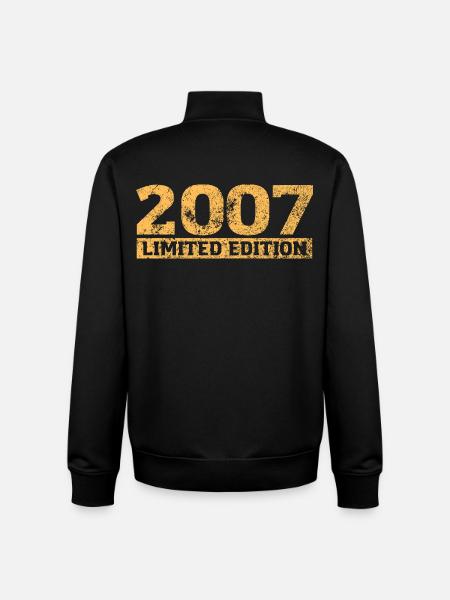 Limited Edition 2007 18th Birthday Gift - Unisex Organic Zip Sweatshirt by Stanley/Stella - black