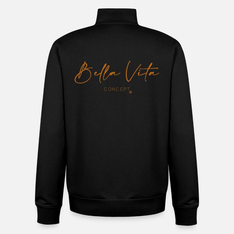 Bella Vita Concept Script - Unisex Organic Zip Sweatshirt by Stanley/Stella - black