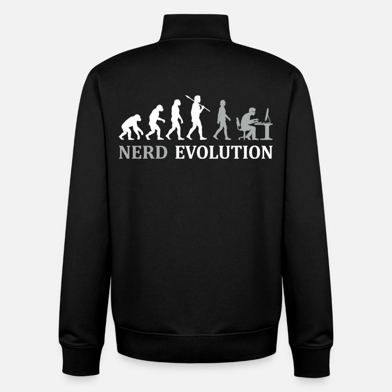Nerd Evolution – Vom Affen zum PC-Profi - Unisex Organic Zip Sweatshirt von Stanley/Stella - Schwarz