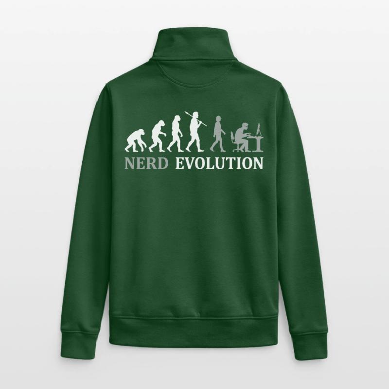 Nerd Evolution – Vom Affen zum PC-Profi Unisex Organic Zip Sweatshirt von Stanley/Stella