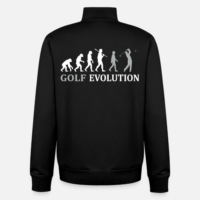 Golf Evolution – Das perfekte Golfer Geschenk - Unisex Organic Zip Sweatshirt von Stanley/Stella - Schwarz