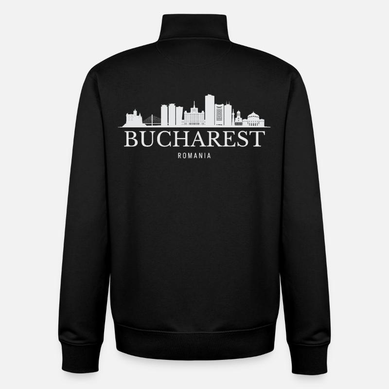 Bukarest Skyline, Bukarest, Rumänien - Unisex Organic Zip Sweatshirt von Stanley/Stella - Schwarz