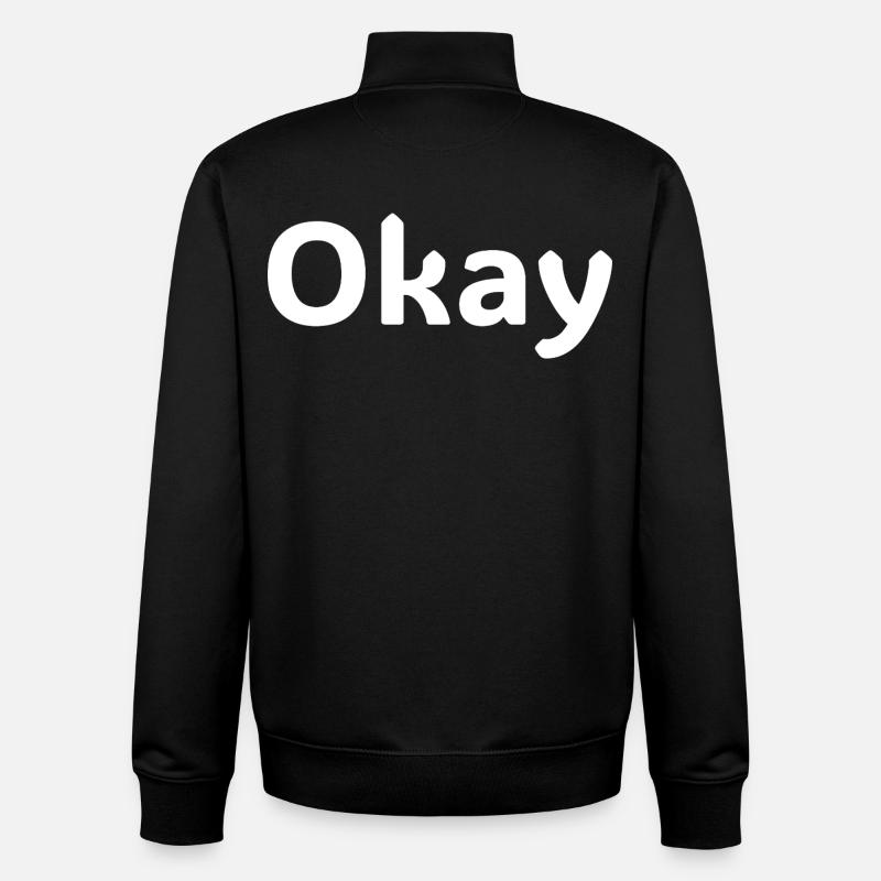 Ok, chemise statement minimalistisch - Sweat zippé unisexe en coton bio Stanley/Stella - noir