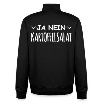 Funny saying Yes No Potato Salad - Unisex Organic Zip Sweatshirt by Stanley/Stella - black - Back - AI Model Male 185 light (185cm)