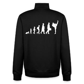 Entwicklung des Kickboxens - Unisex Organic Zip Sweatshirt von Stanley/Stella - Schwarz - Hinten - AI Model Male 185 light (185cm)