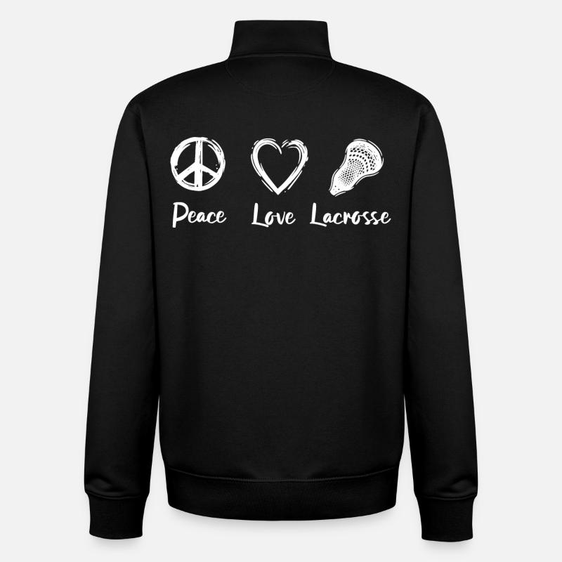 Crosse Paix Amour - Sweat zippé unisexe en coton bio Stanley/Stella - noir