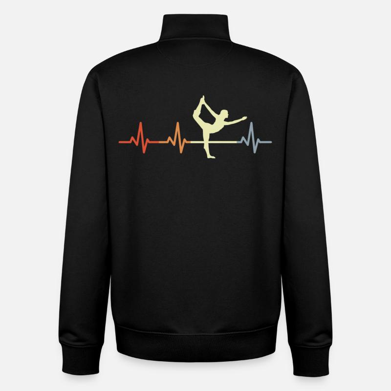 Cardiogramme de yoga - Sweat zippé unisexe en coton bio Stanley/Stella - noir